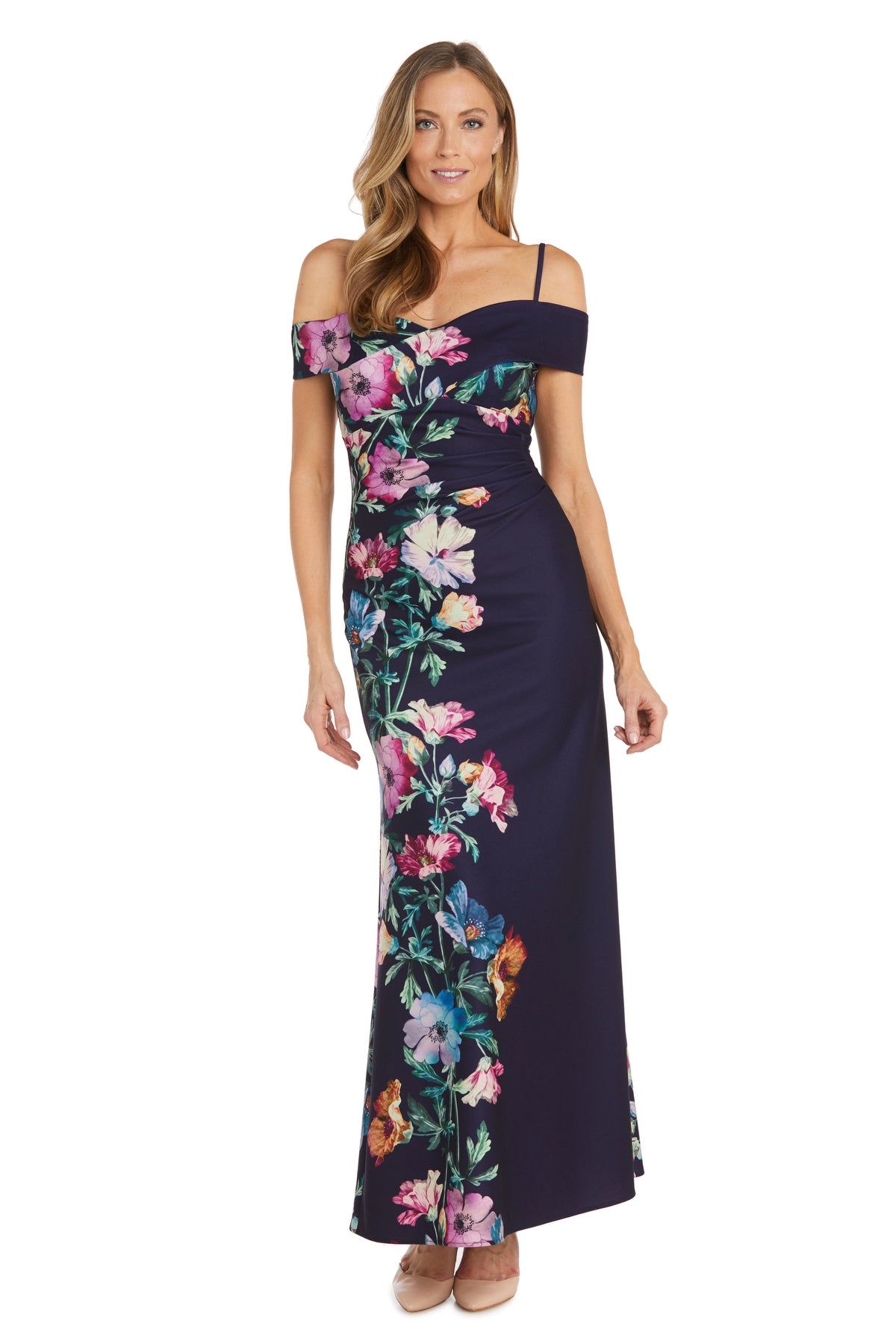 Off The Shoulder Printed Evening Gown sold by R&M Richards