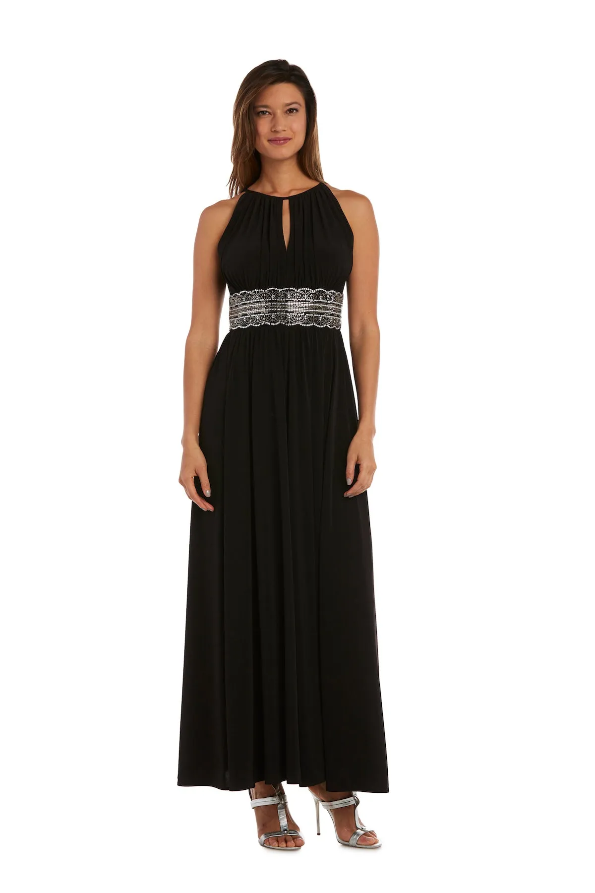 Long Halter Dress With Rhinetone Waistline sold by R&M Richards
