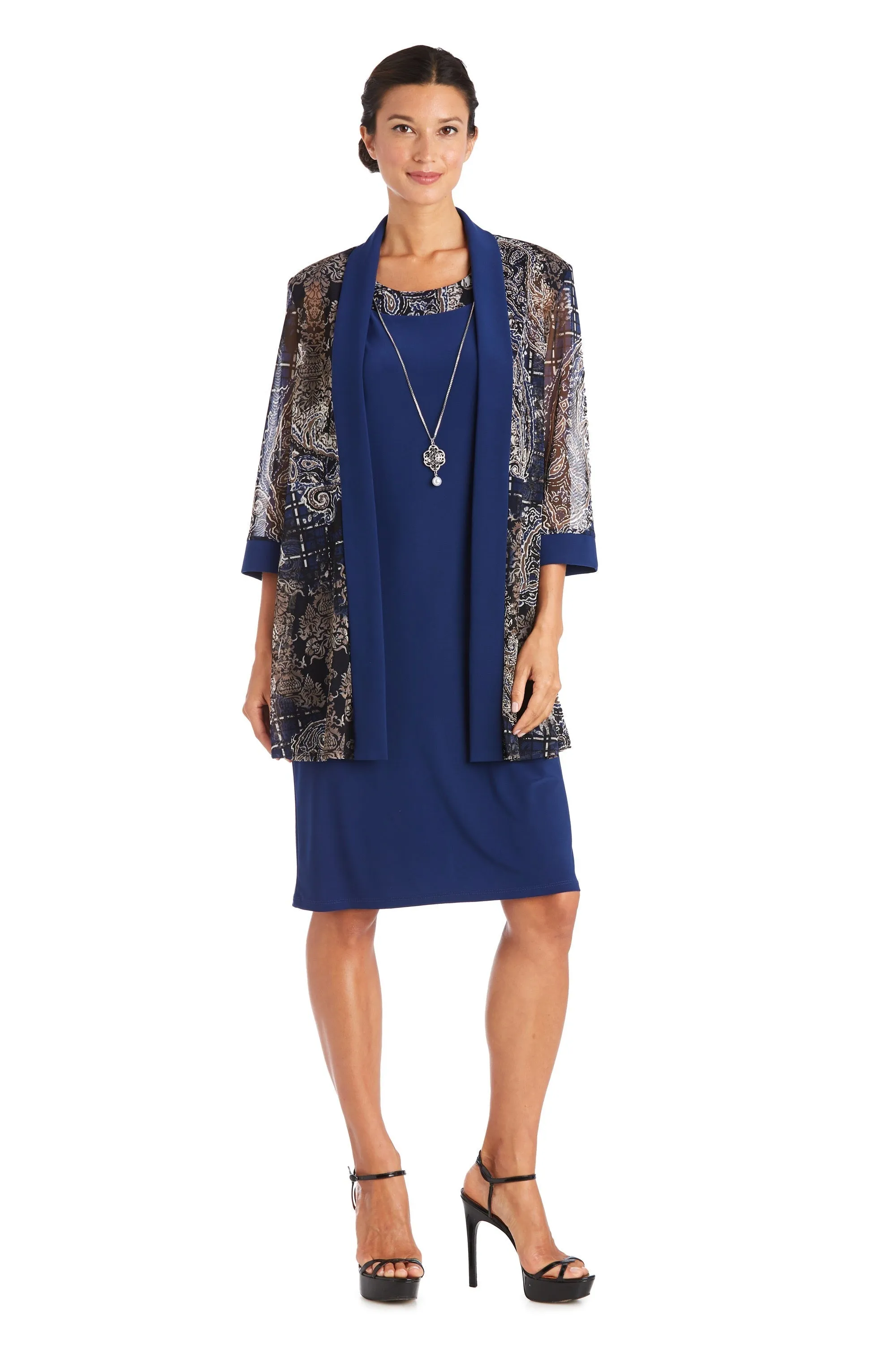 Two-Piece Printed Jacket and Dress Set - Petite sold by R&M Richards