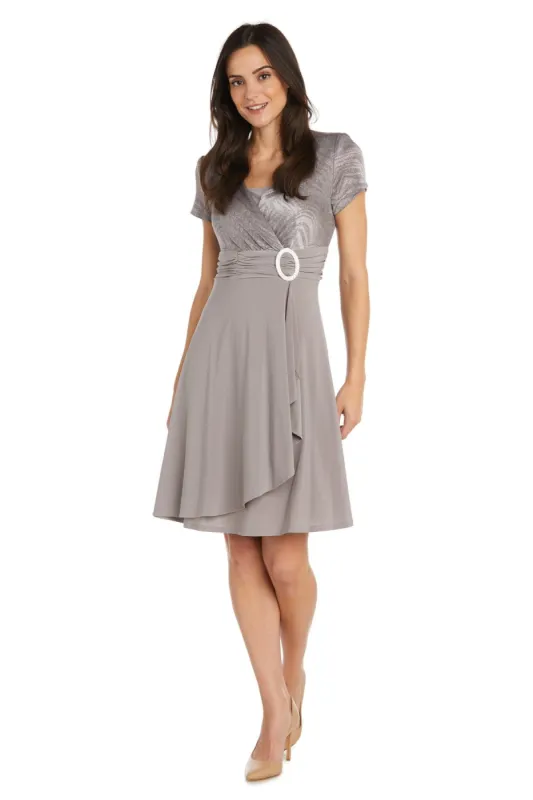 Cascade Wrap Dress with Waist Sash - Petite sold by R&M Richards