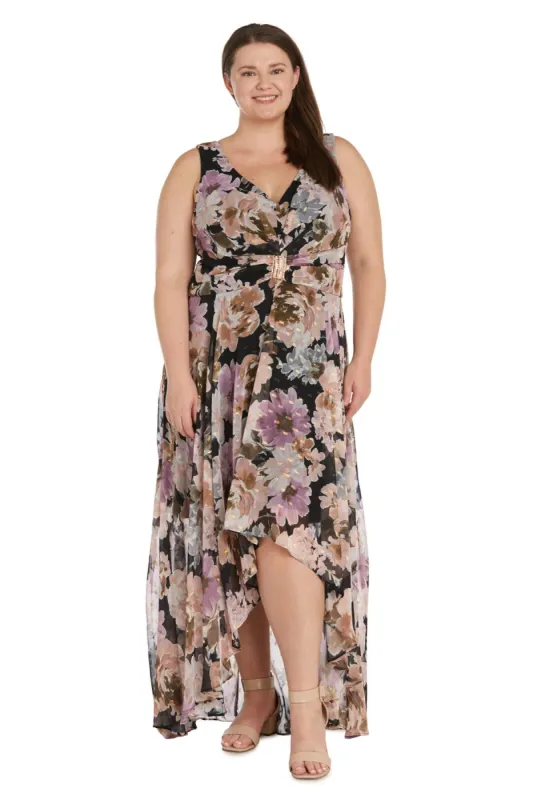 High-Low Floral Patterned Daytime Dress - Plus sold by R&M Richards