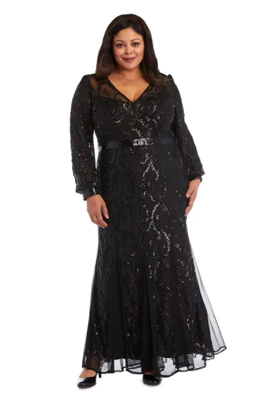 Delicately Embellished Sequined Gown - Plus sold by R&M Richards