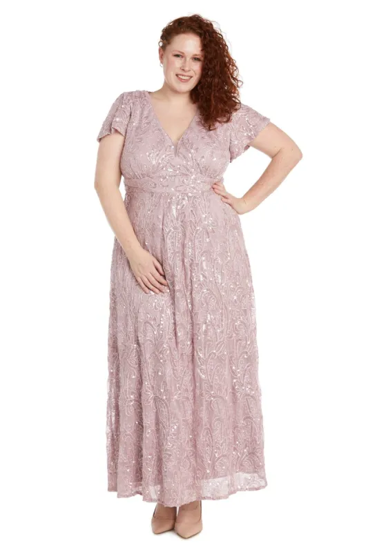 Mesh Sequined Embellished Dress - Plus sold by R&M Richards