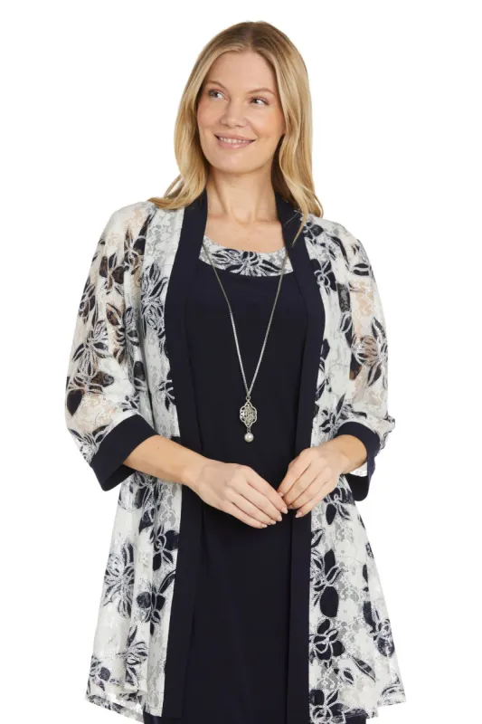 Laced Jacket Dress With Feather Contrast Print sold by R&M Richards