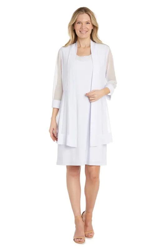 White Jacket Dress With Beaded Neckline sold by R&M Richards