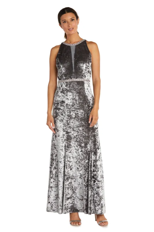 Long Crinkle Velvet Dress - Petite sold by R&M Richards