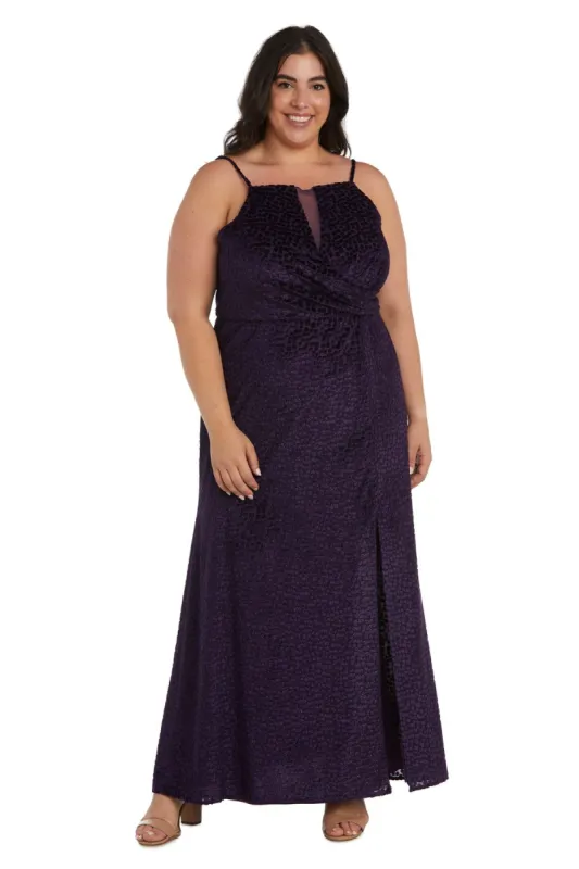 Long Burn Out Velvet Mock Wrap - Plus sold by R&M Richards