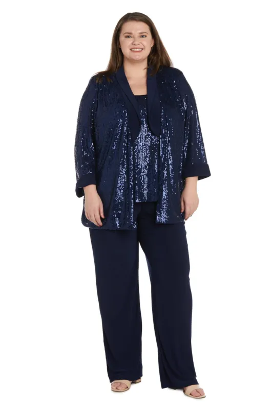 Beaded Jacket Set with Matching Pant - Plus sold by R&M Richards