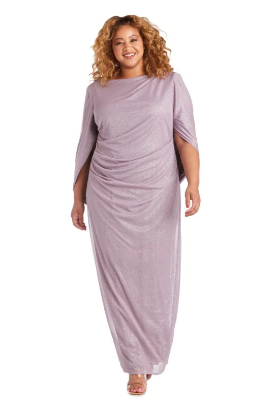 Draped Back Glitter Chiffon Dress - Plus sold by R&M Richards