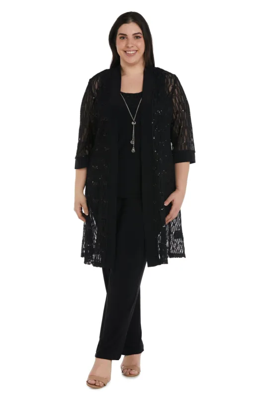 Three-Piece Duster and Pantsuit Set - Plus sold by R&M Richards