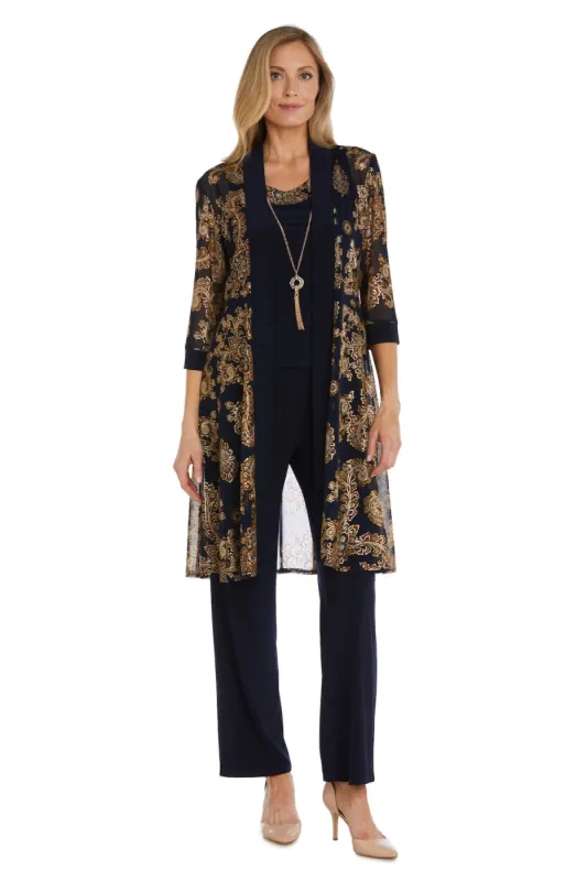 Three Piece Foil Print Jacket and Pant Set sold by R&M Richards