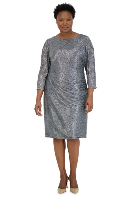 Festival Cocktail Dress with Side Ruche - Plus sold by R&M Richards