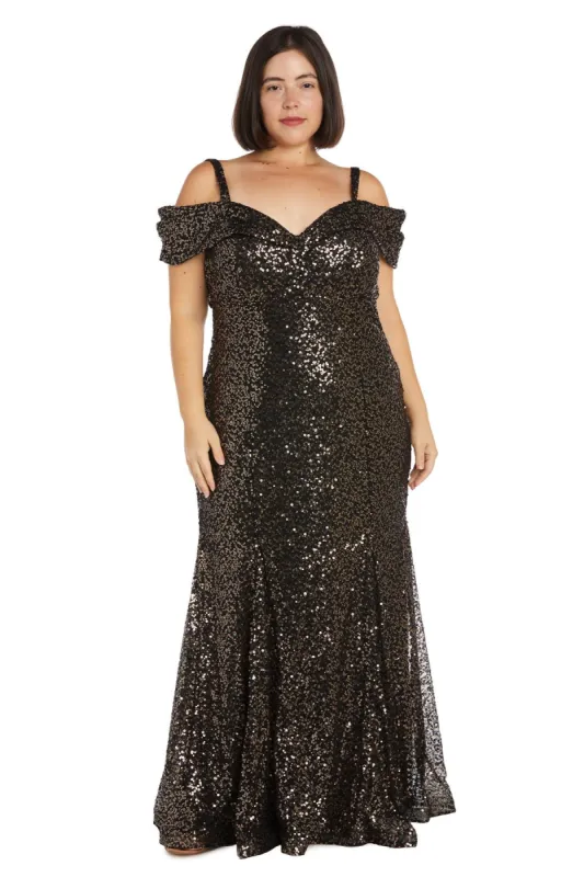 Off The Shoulder Shimmery Gown - Plus sold by R&M Richards
