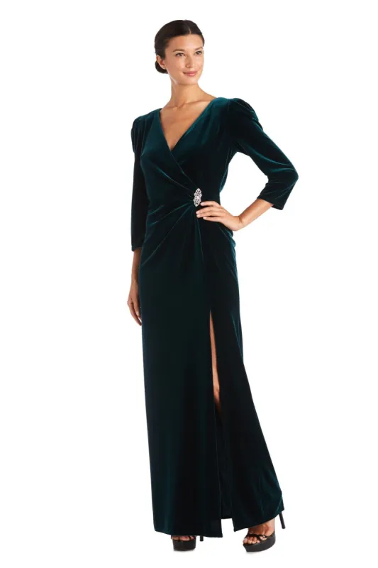 Long Velvet Gown with Rhinestone Detailing sold by R&M Richards