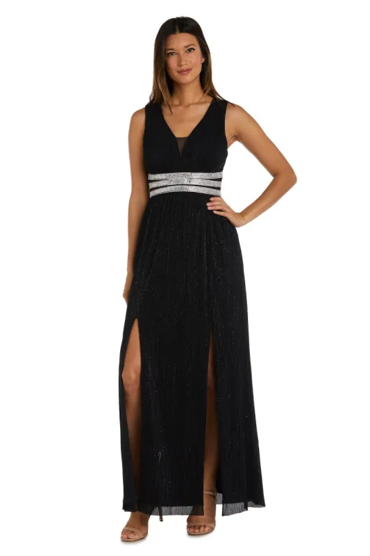 Rhinestone Detail Wrap Dress With Slit Skirt - Petite sold by R&M Richards