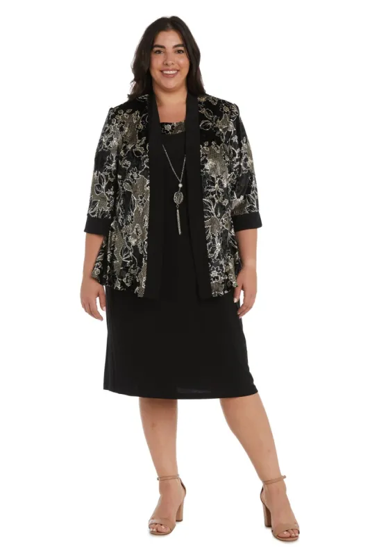 Two-Piece Printed Jacket and Dress Set - Plus sold by R&M Richards