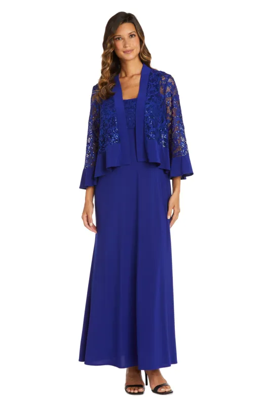 Two-Piece Ruffle and Sequin Long Jacket Dress sold by R&M Richards