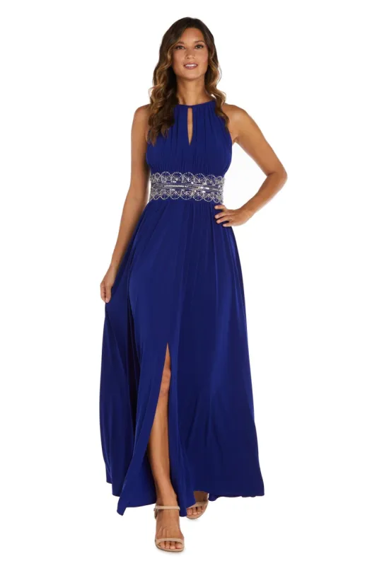 Sleeveless Long Gown With Beaded Waist - Petite sold by R&M Richards