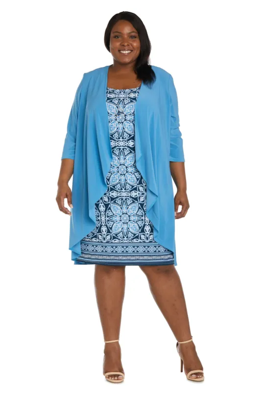 Two-Piece Puff Print Jacket Dress - Plus sold by R&M Richards