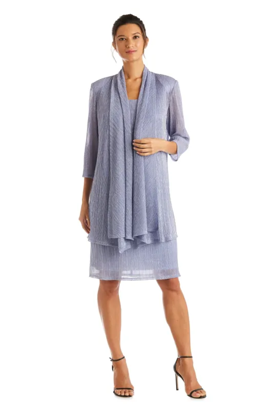 Metallic Sleeveless Dress with Matching Draped Cardigan  - Petite sold by R&M Richards