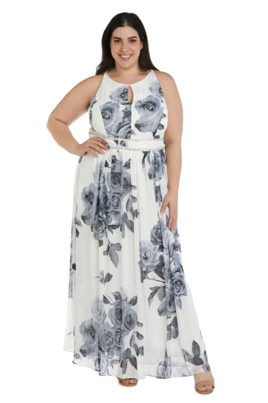 Halter Maxi Dress with Rhinestone Waist - Plus sold by R&M Richards