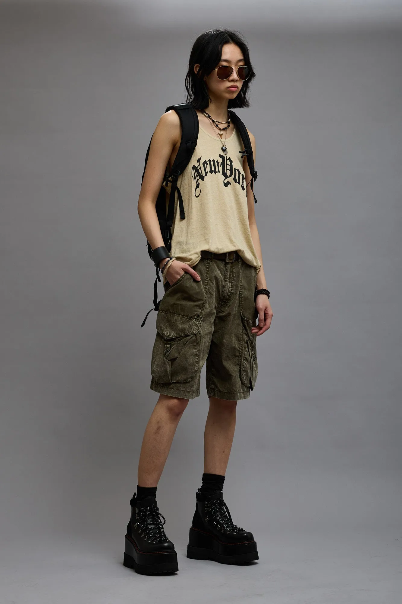 NEW YORK RELAXED TANK - KHAKI sold by R13 product image thumbnail 2