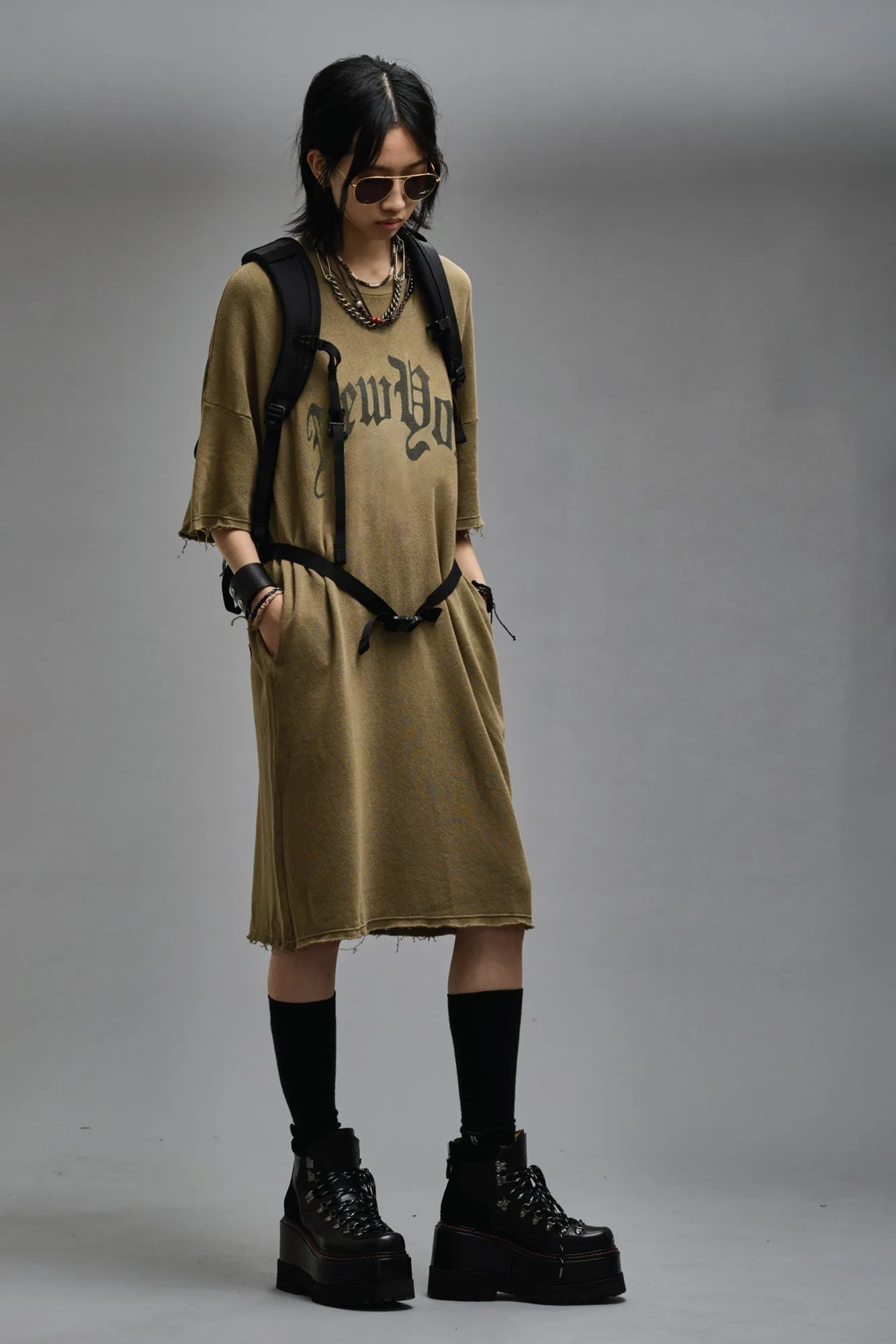 ELONGATED SHIRTDRESS - OLIVE sold by R13