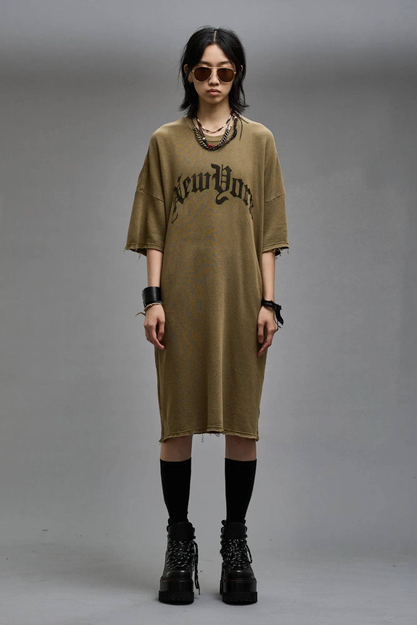 ELONGATED SHIRTDRESS - OLIVE sold by R13 product image thumbnail 2