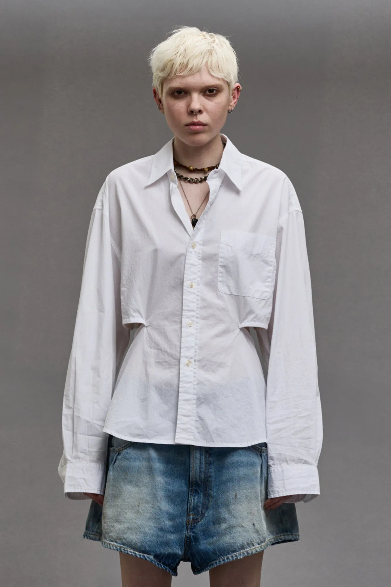 OPEN BACK SHIRT - WHITE sold by R13 product image thumbnail 3