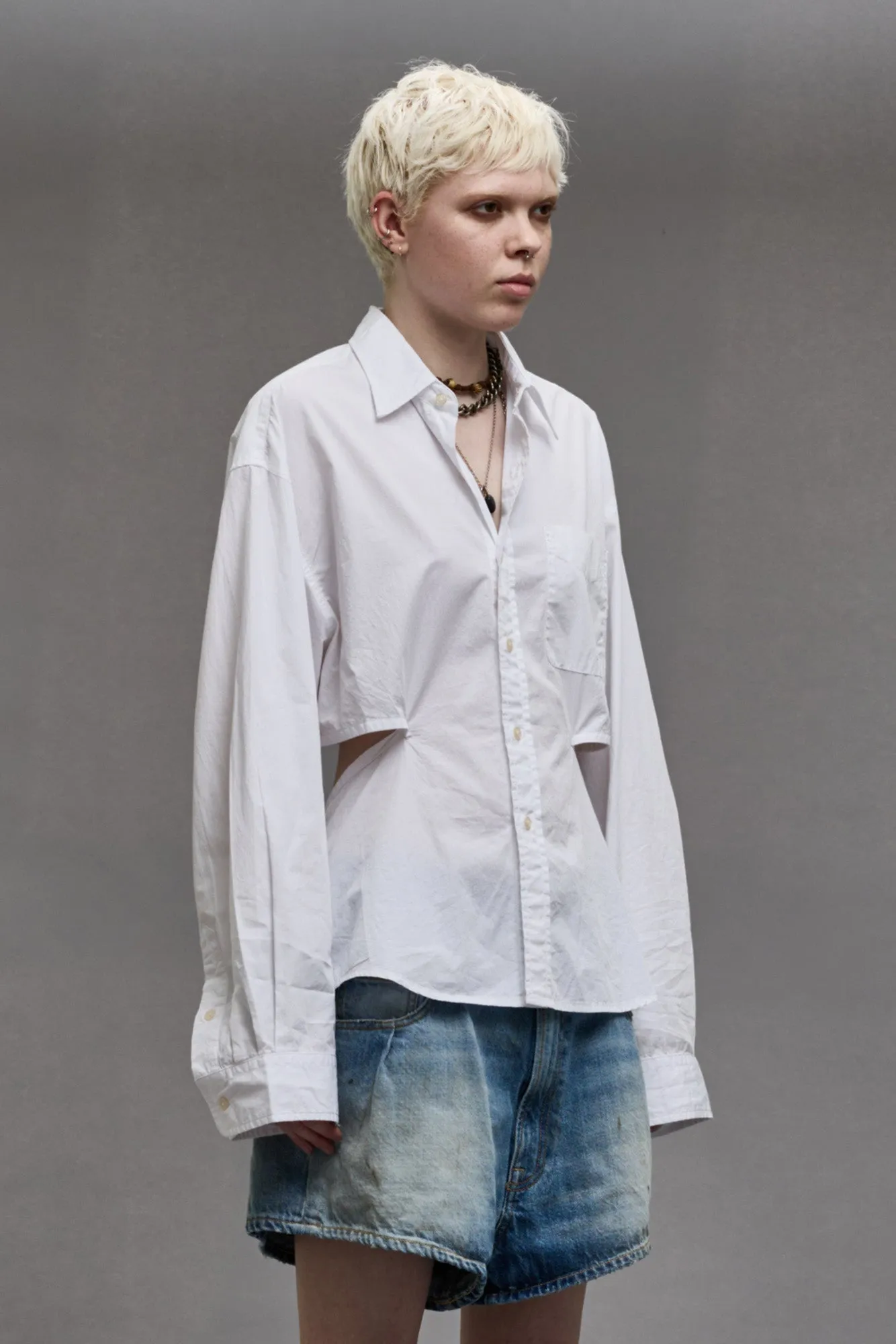 OPEN BACK SHIRT - WHITE sold by R13 product image thumbnail 4