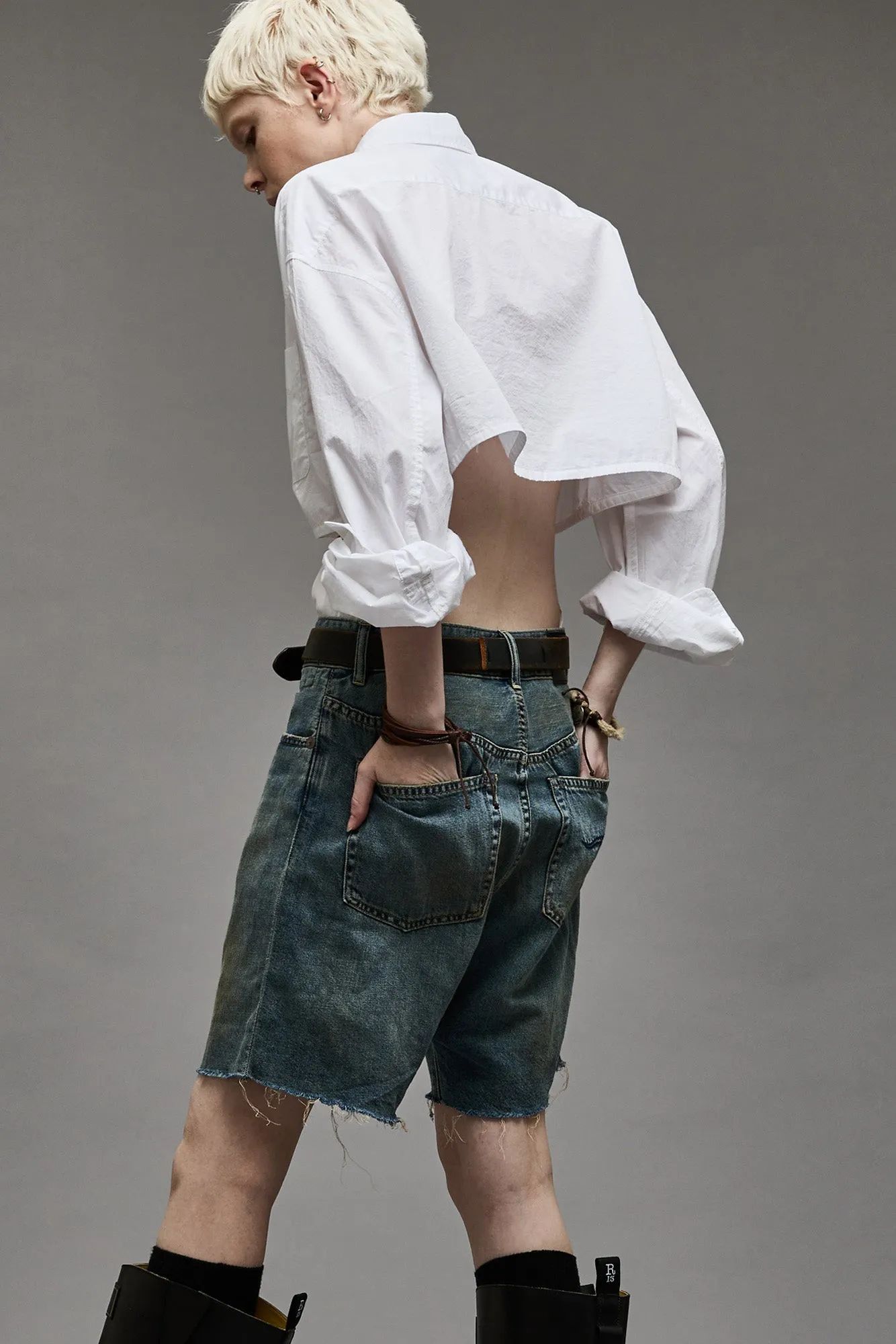 OPEN BACK SHIRT - WHITE sold by R13