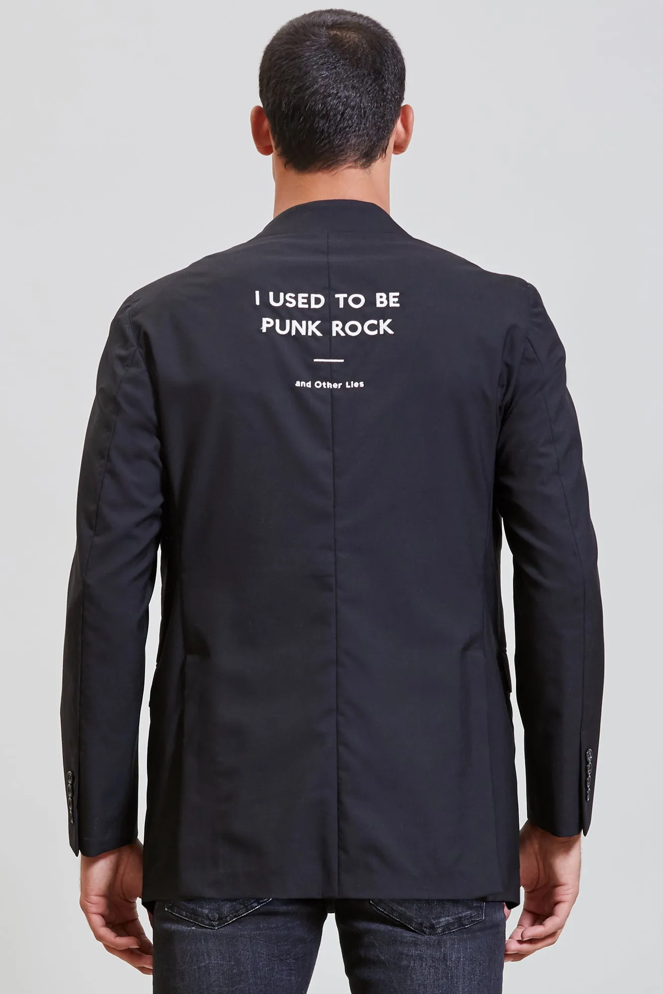 USED TO BE PUNK EMBROIDERED BLAZER - BLACK sold by R13 product image thumbnail 2