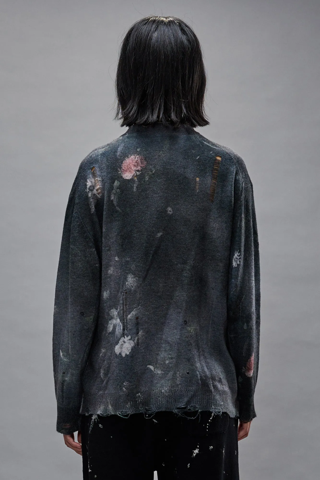 BOYFRIEND CARDIGAN - BLACK FLORAL sold by R13 product image thumbnail 4