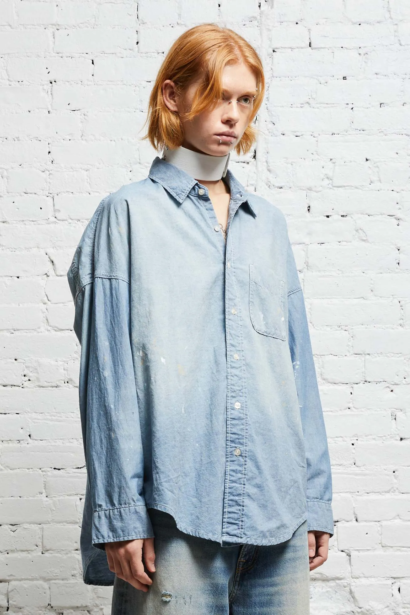 LONG SLEEVE BUTTON-UP - BLUE CHAMBRAY sold by R13 product image thumbnail 3