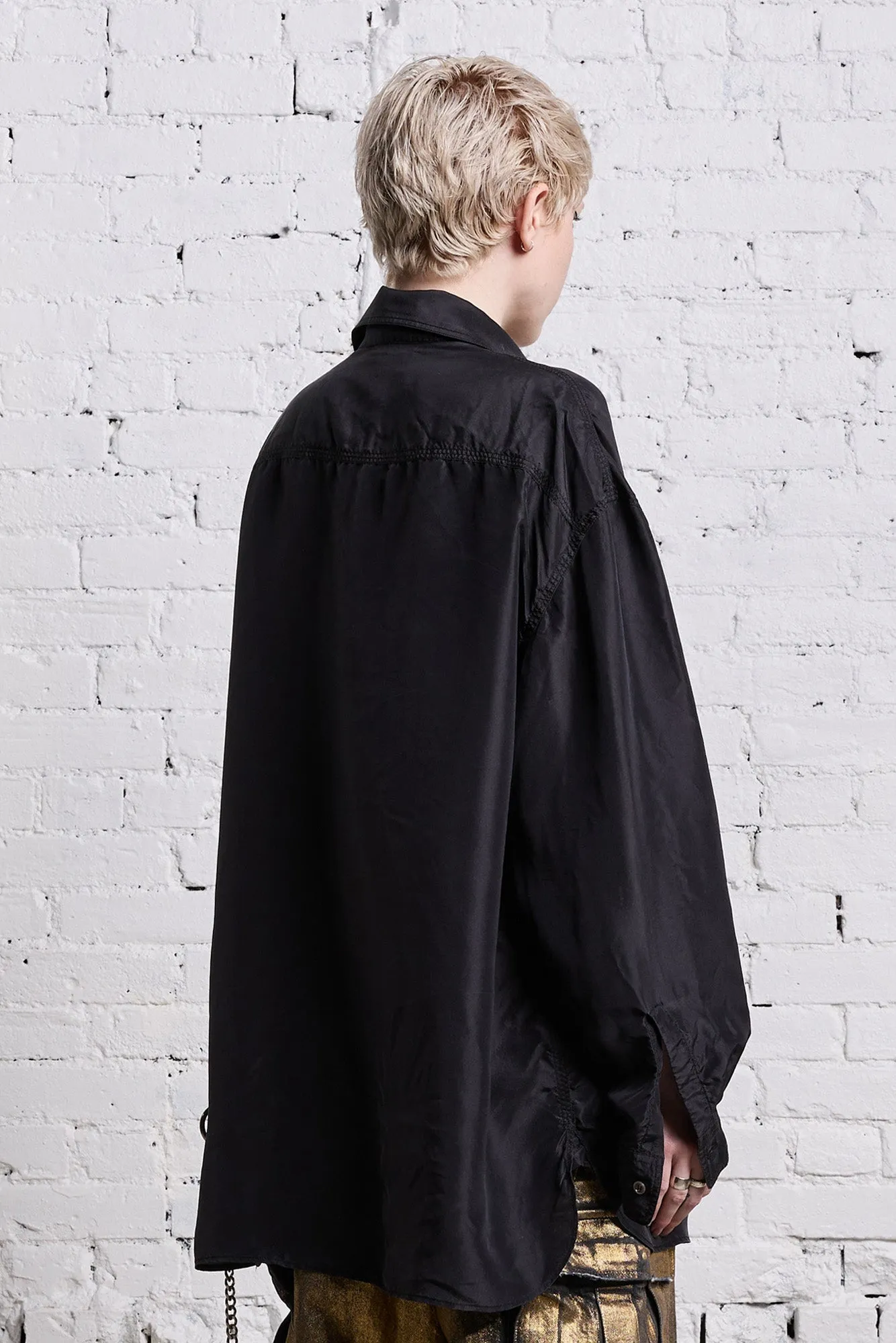 OVERSIZED POCKET SHIRT - BLACK OVERDYE sold by R13 product image thumbnail 5