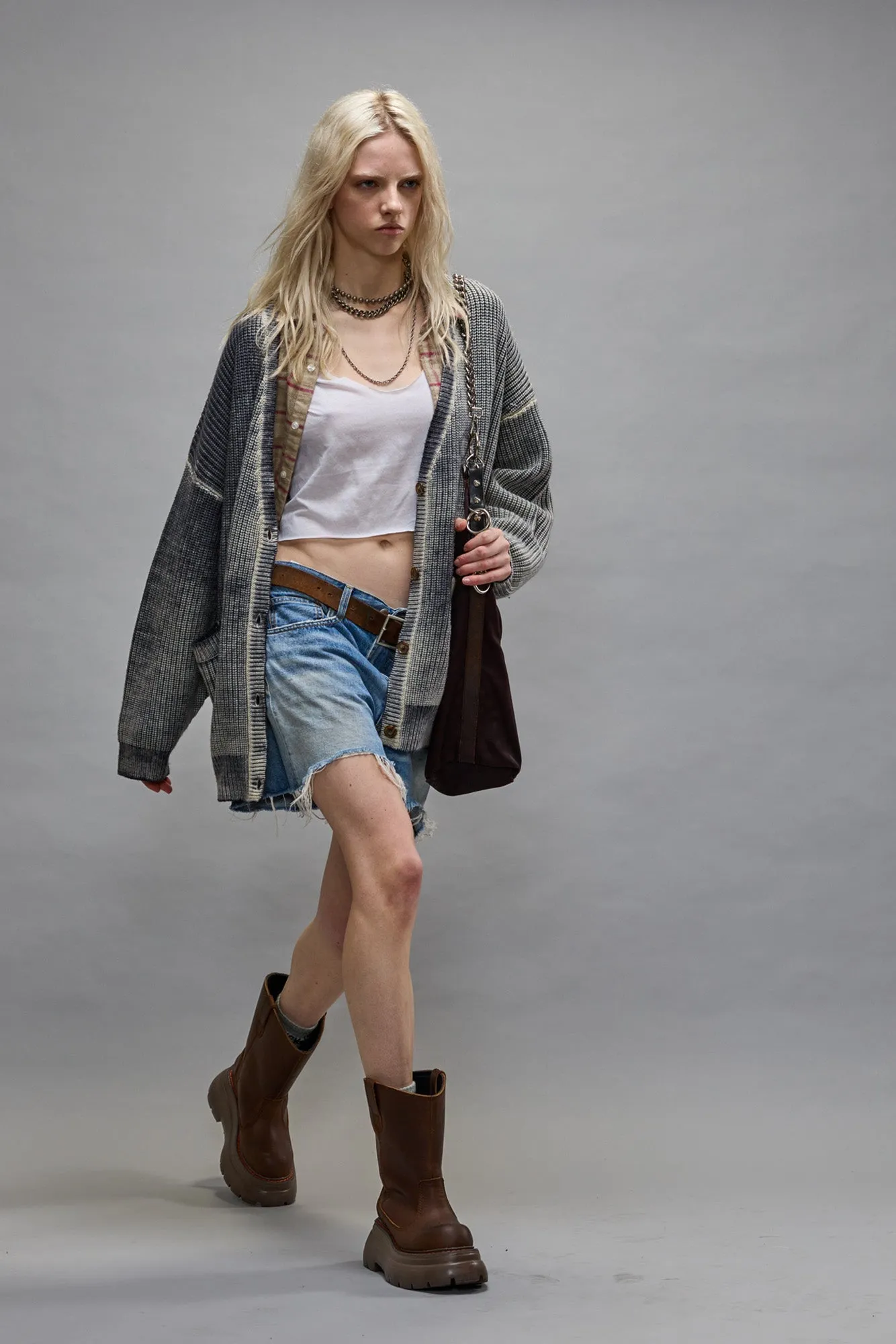 OVERSIZED CARDIGAN - DISTRESSED BLACK sold by R13 product image thumbnail 2