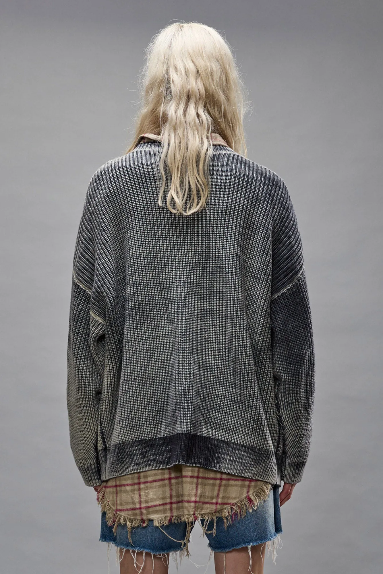 OVERSIZED CARDIGAN - DISTRESSED BLACK sold by R13 product image thumbnail 5