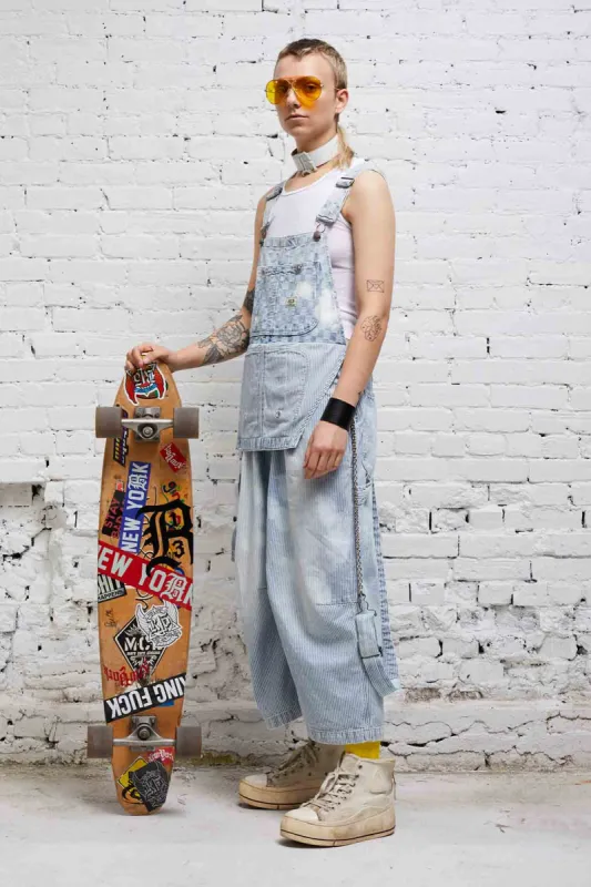 CROPPED DOUBLE BIB OVERALL - HICKORY CHECKERBOARD sold by R13