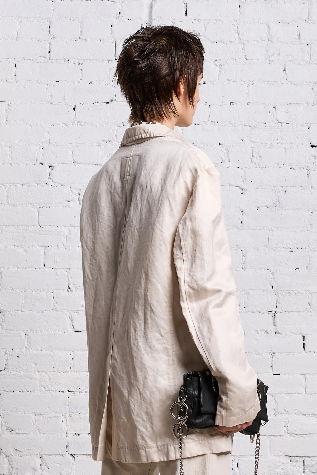 OVERSIZED RAGGED BLAZER - OYSTER sold by R13 product image thumbnail 5