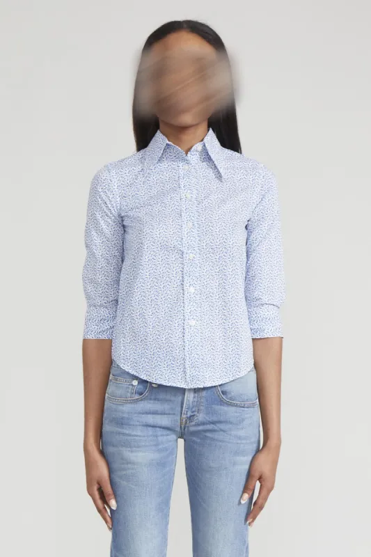 EXAGGERATED COLLAR SHIRT - BLUE PATTERN sold by R13
