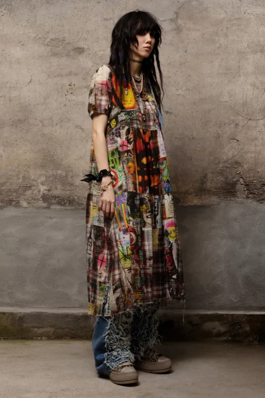 RELAXED MIDI - GRAFFITI PLAID sold by R13