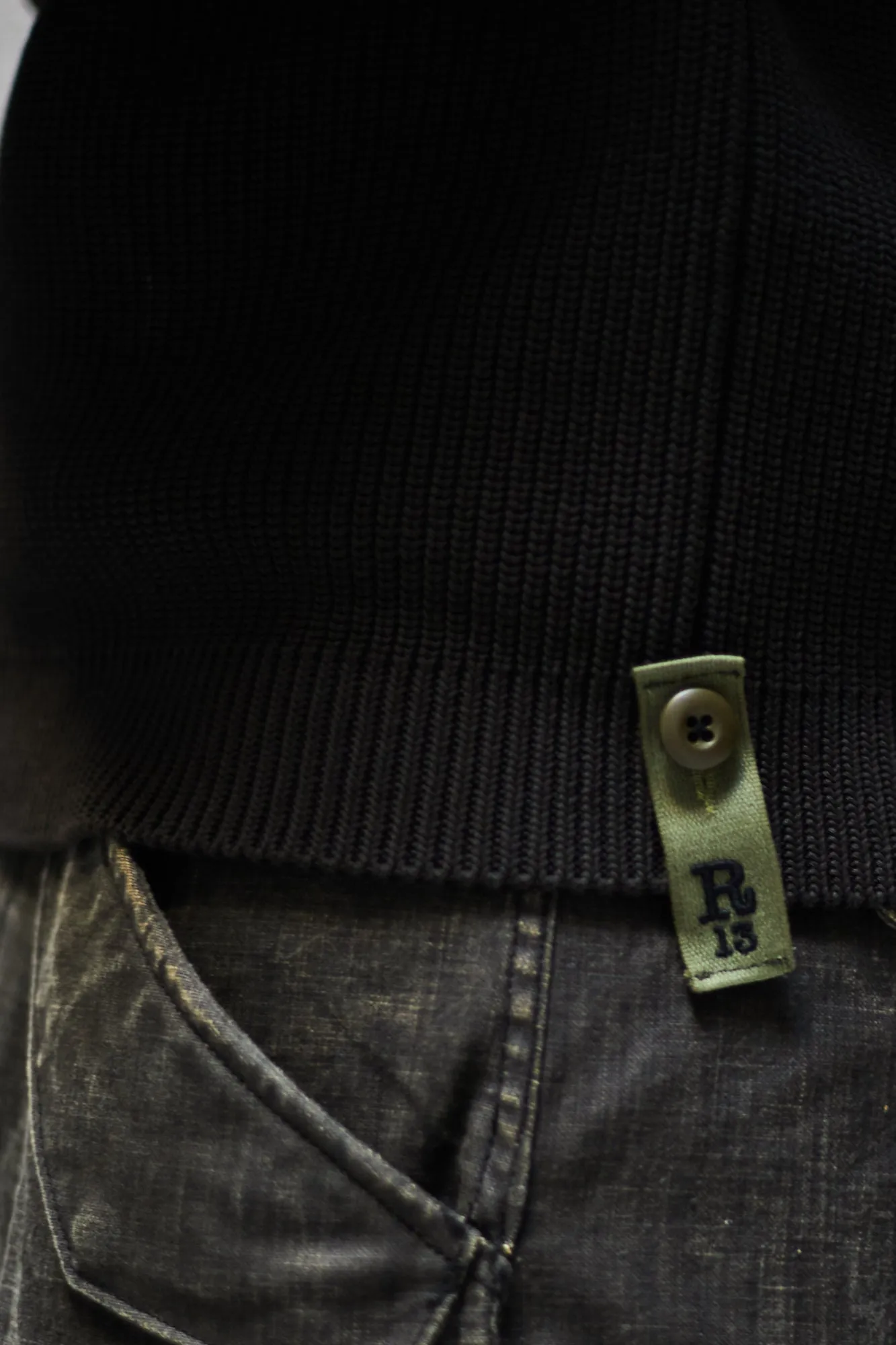 SAILOR MOCK NECK SWEATER - DARK OLIVE sold by R13 product image thumbnail 2