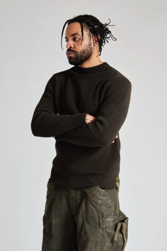 SAILOR MOCK NECK SWEATER - DARK OLIVE sold by R13