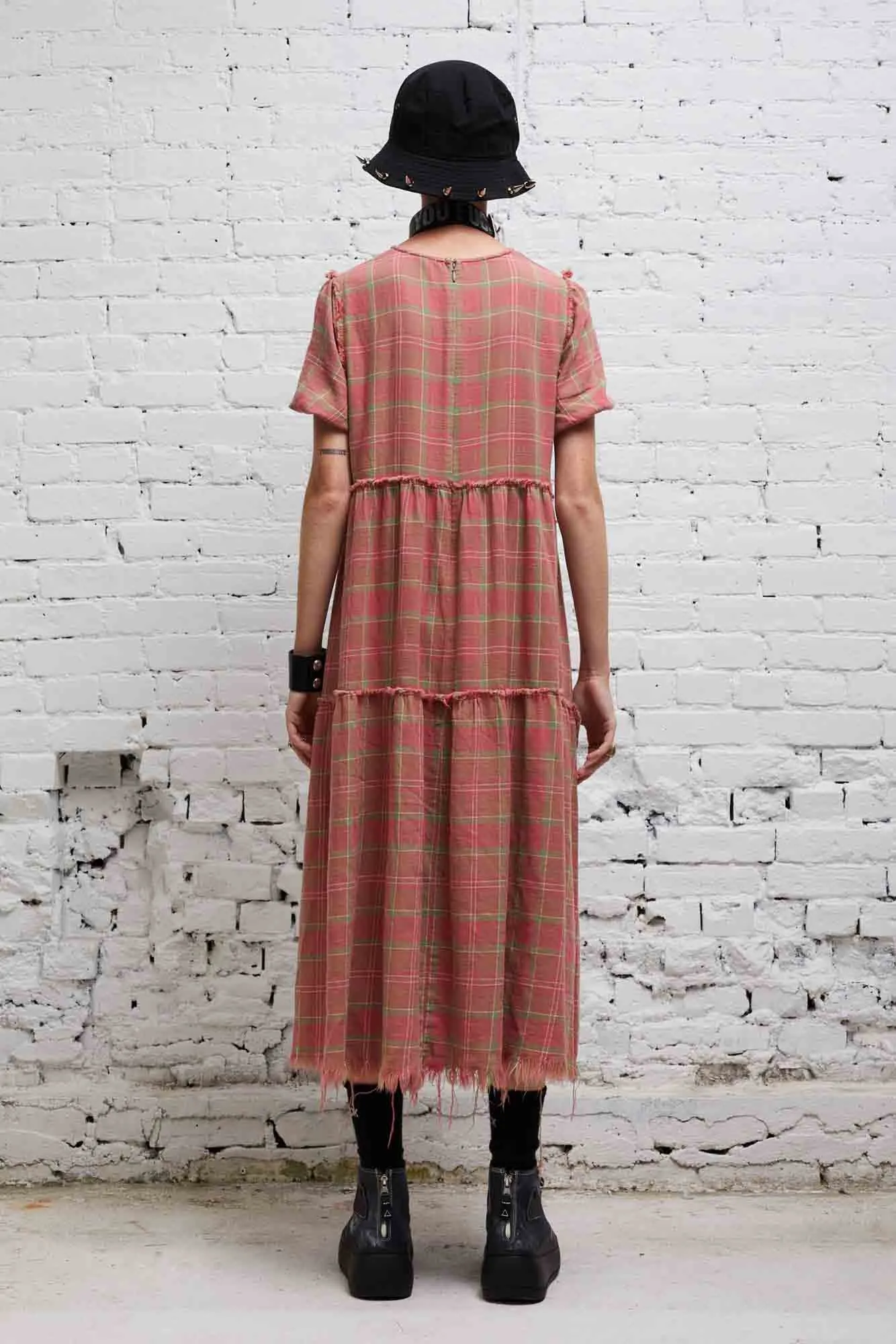 SHREDDED RELAXED MIDI - RED PLAID sold by R13 product image thumbnail 5