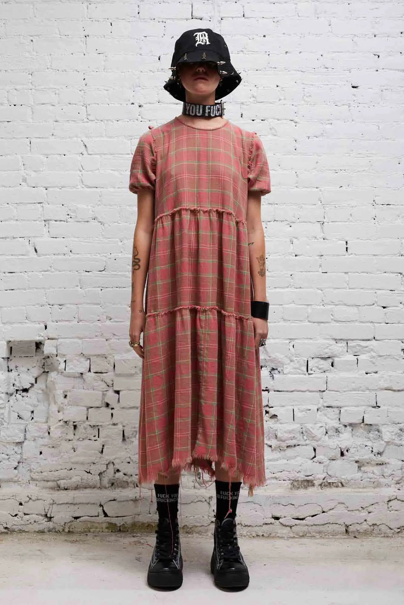 SHREDDED RELAXED MIDI - RED PLAID sold by R13 product image thumbnail 2