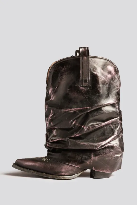 LOW RIDER COWBOY BOOT - PINK SHINE sold by R13