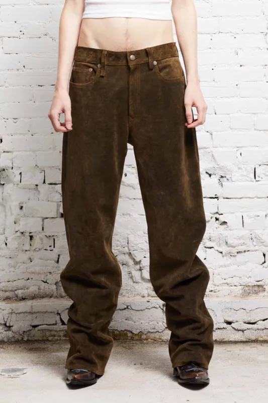 D'ARCY LOOSE LEATHER PANT - BROWN sold by R13