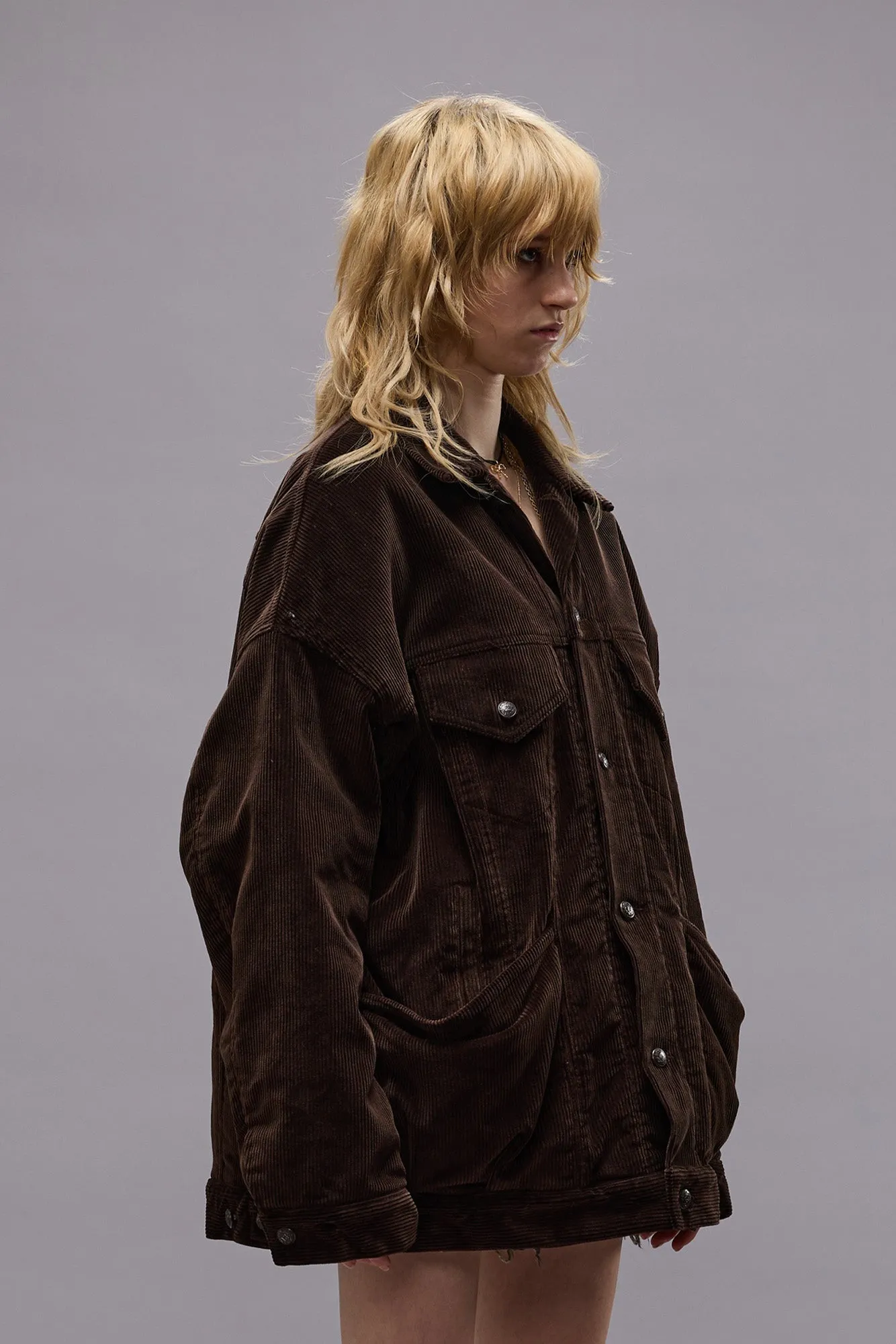 LACEY TRUCKER JACKET - DARK CHOCOLATE CORDUROY sold by R13 product image thumbnail 4
