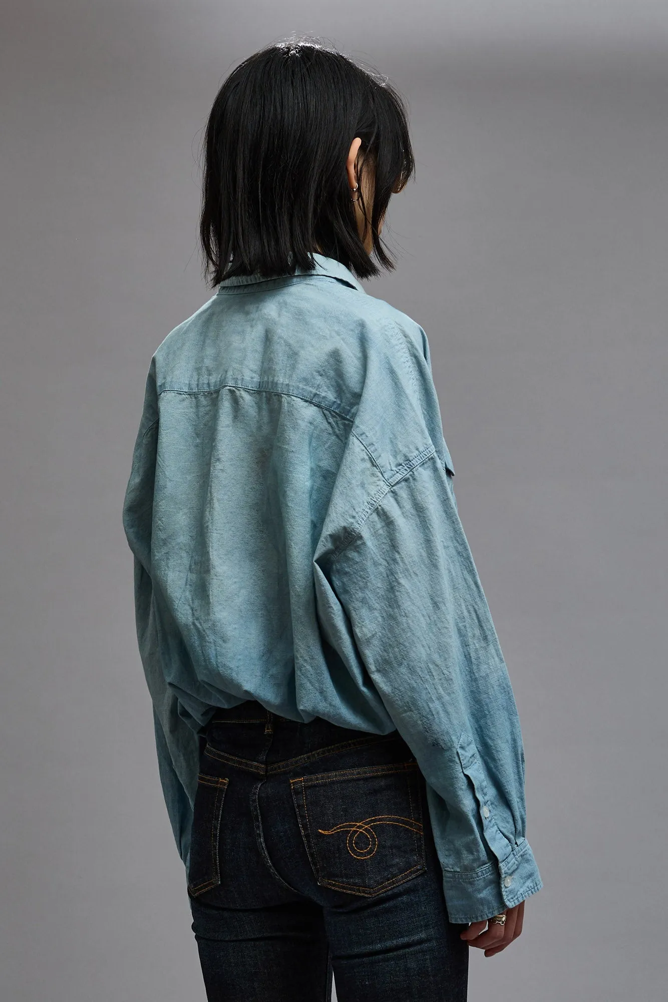 CROSSOVER UTILITY BUBBLE SHIRT - VINTAGE BLUE sold by R13 product image thumbnail 4