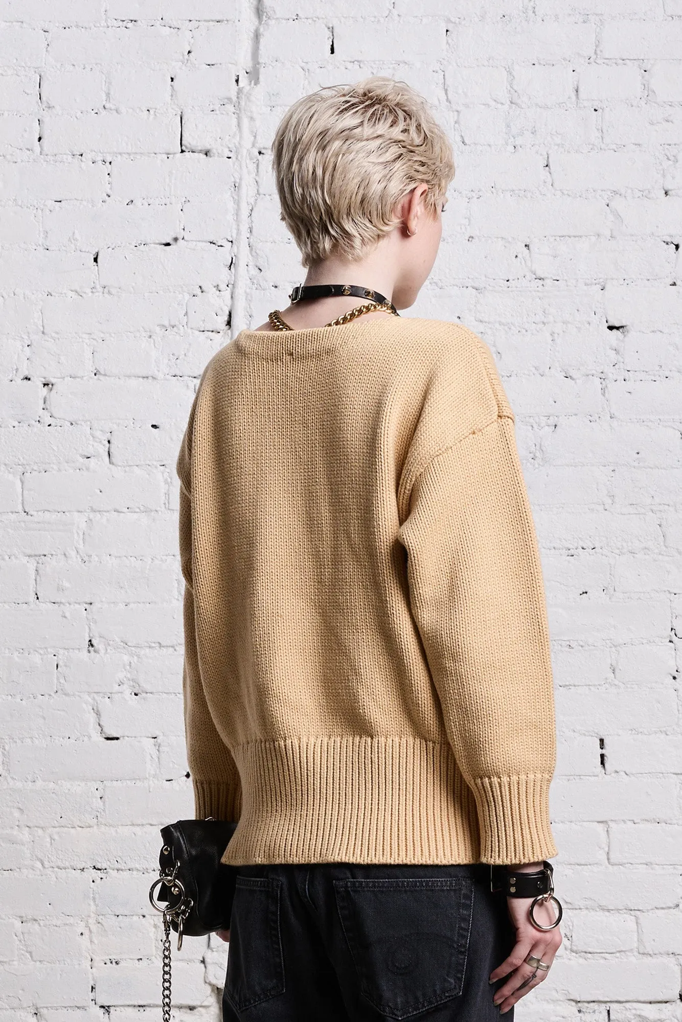 SHRUNKEN PUNK SWEATER - VINTAGE BEIGE sold by R13 product image thumbnail 5
